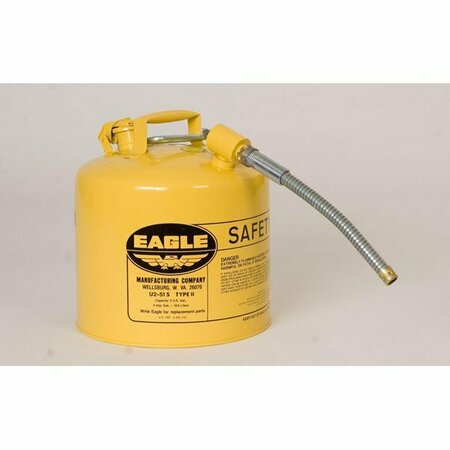 EAGLE TYPE II SAFETY CANS-GAVANIZED STEEL, Yellow - w/7/8in. O.D. Flex Spout, CAPACITY: 5 Gal U251SYLW